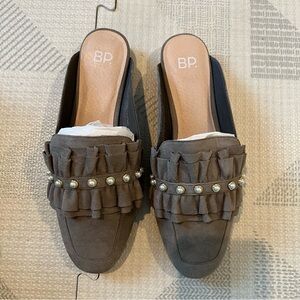 BP Grey Suede Mules